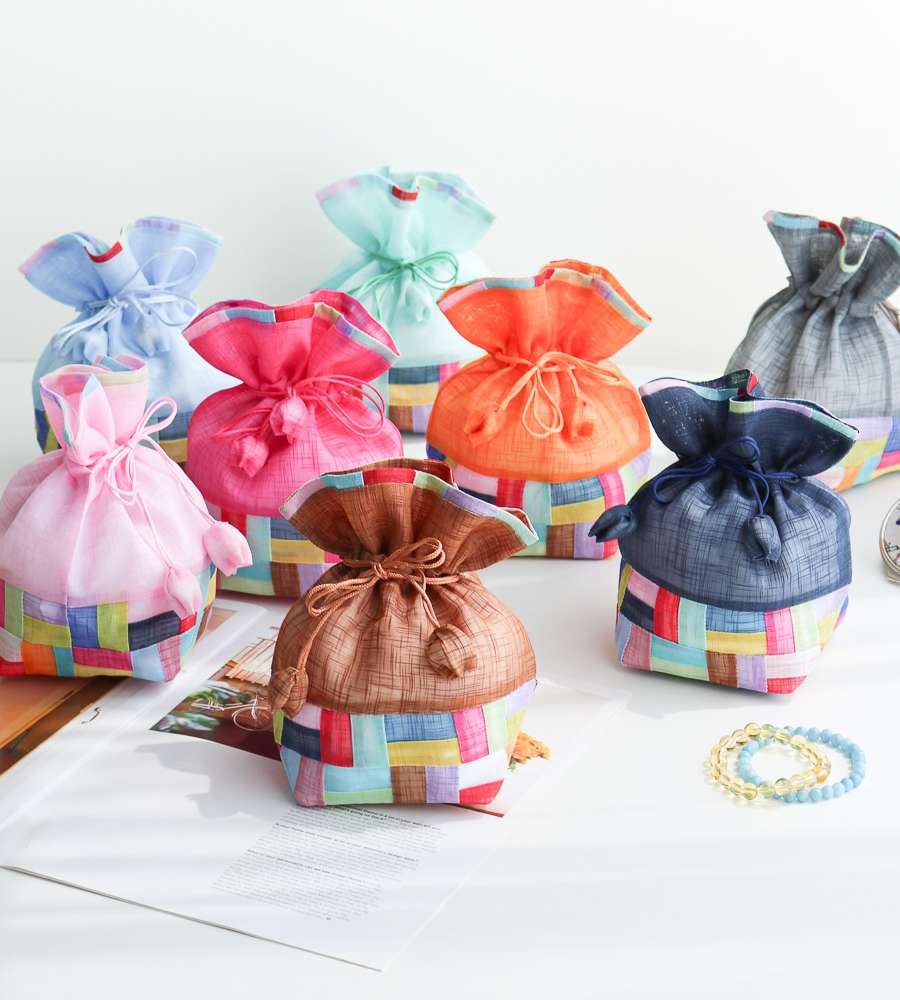 Paksang Sangbang Five-Color Pojagi Ramie Luck Pouch (Medium) Y