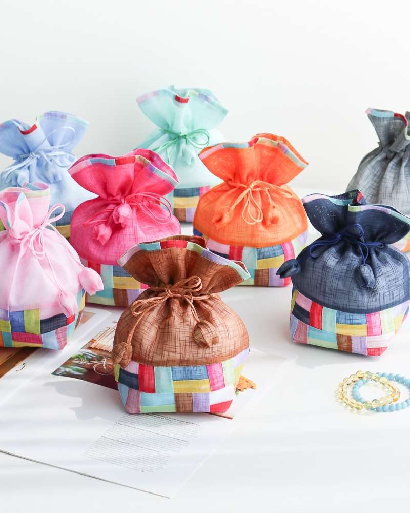 Paksang Sangbang Five-Color Pojagi Ramie Luck Pouch (Medium) Y