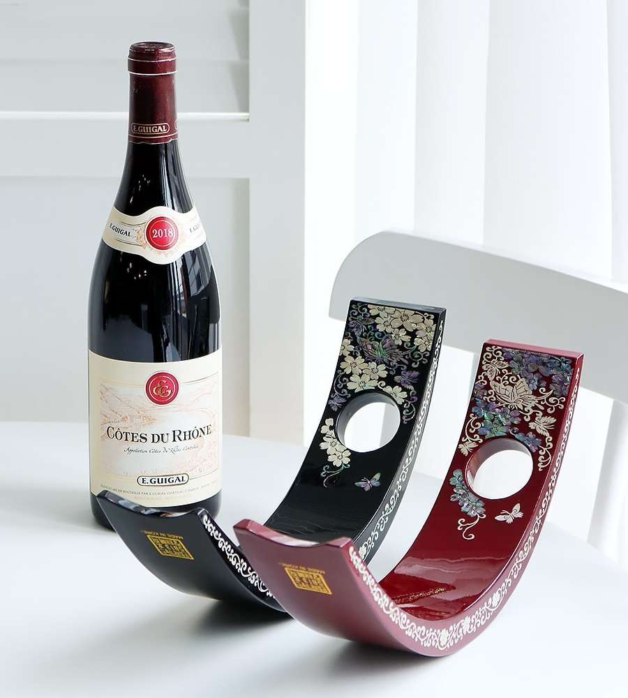 Premium Nacre Lacquerware Abalone Wine Holder Stand Special (Butterfly) (Artwork by Jang Tae-bok, Intangible Cultural Property Holder)