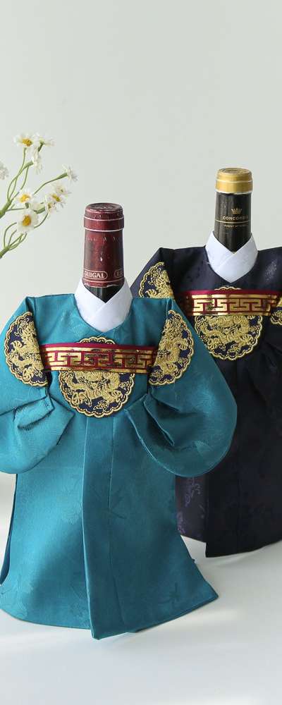 王様韓服人形 伝統ワインボトルカバーY
