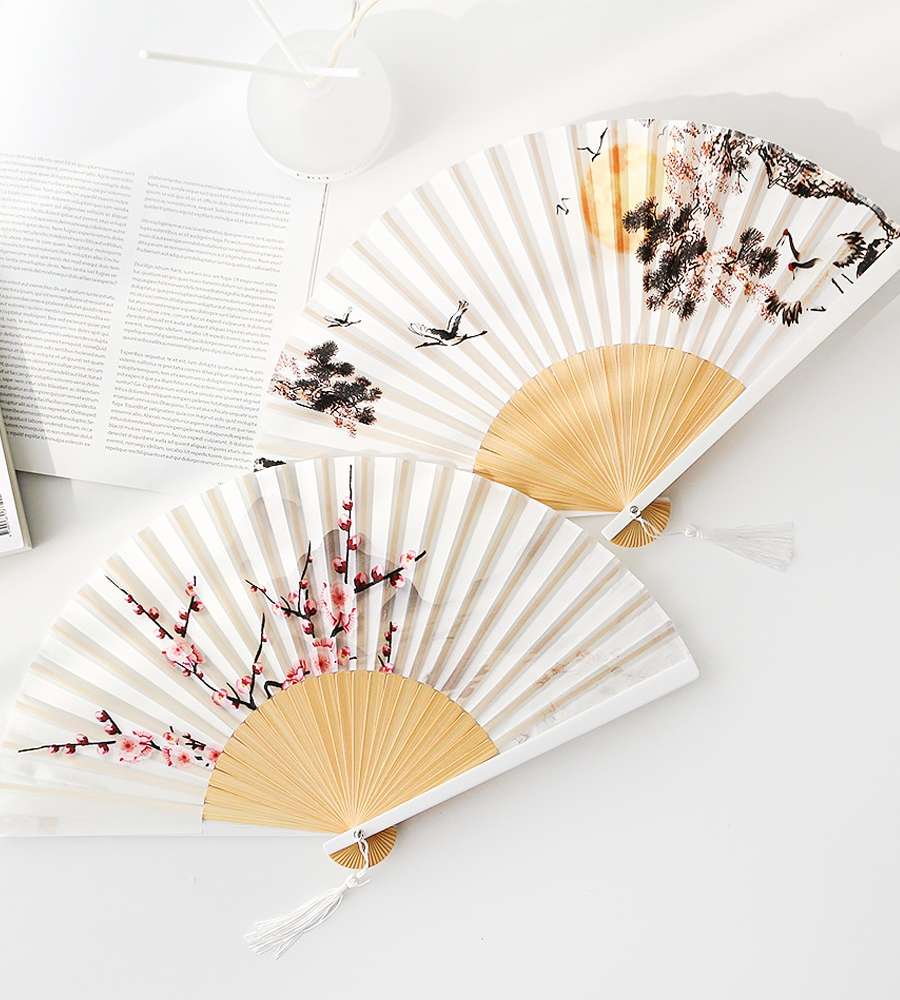 Perforated Coated Bamboo Folding Fan (P)