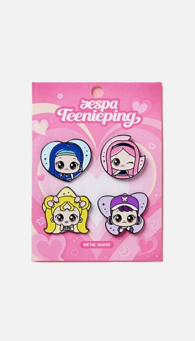 aespa Teenieping X aespa METAL BADGE SET