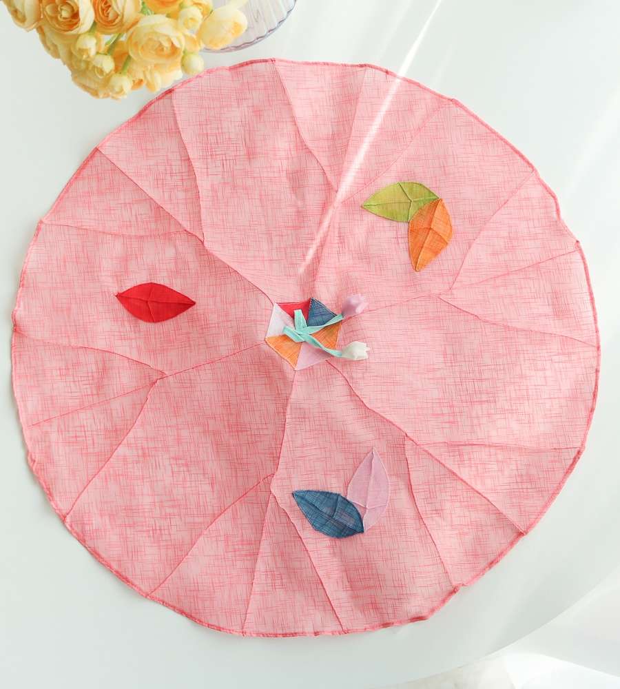 Ramie Leaf-Pattern Round Placemat Y