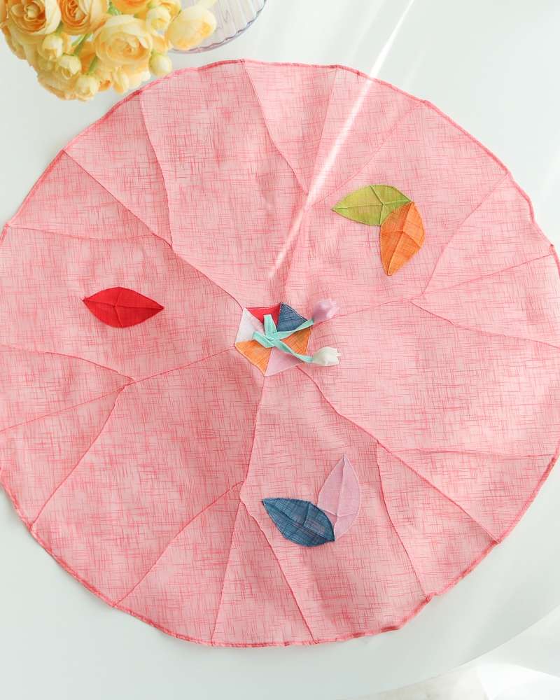 Ramie Leaf-Pattern Round Placemat Y