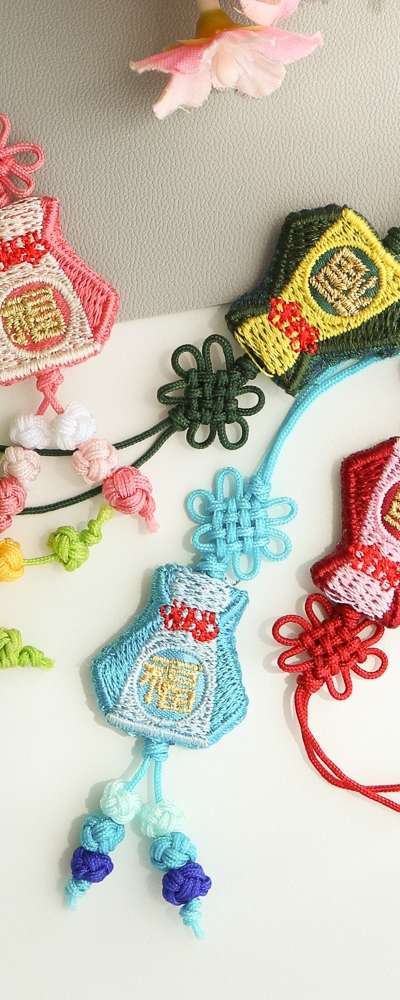 福布巾刺繍ミニ結び飾りY