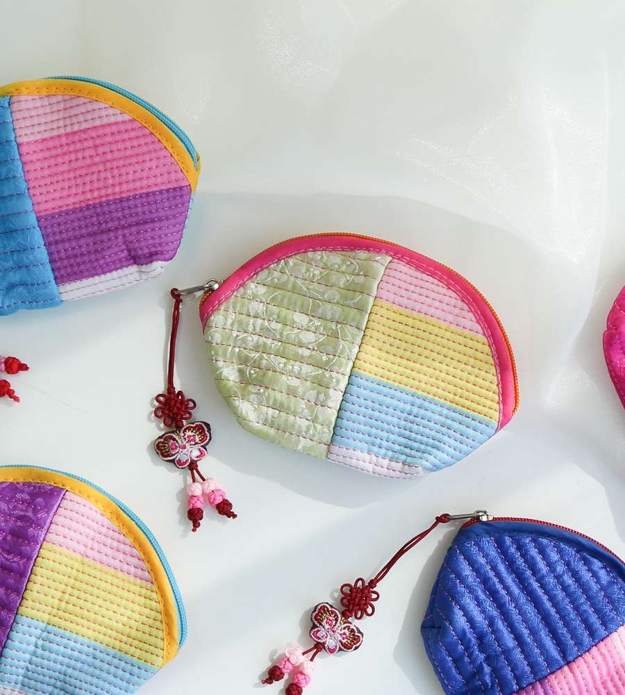 Quilted Half-Moon Coin Purse Y