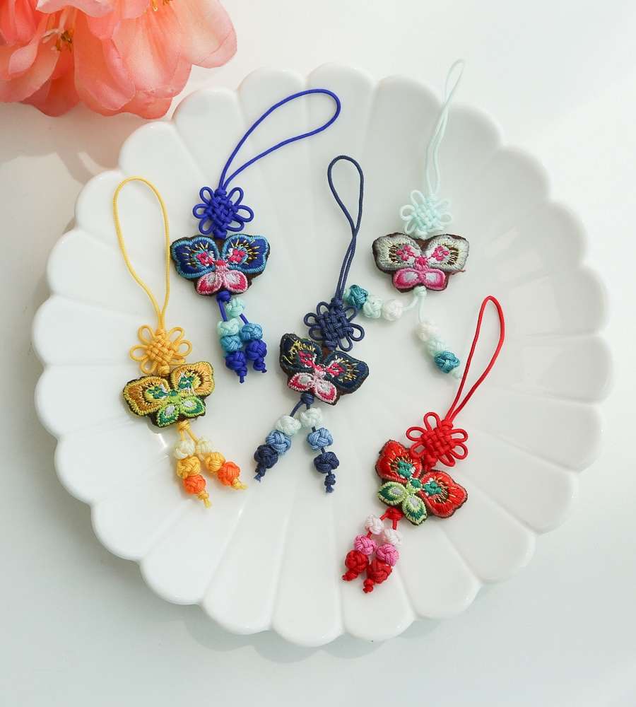 Butterfly Embroidery Mini Knot Ornament Y