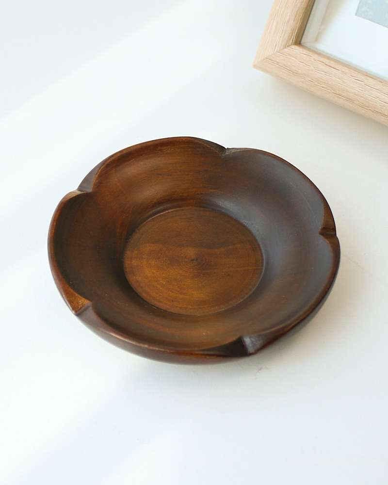 Domestic Plum Blossom Wooden Tea Coaster (Medium)