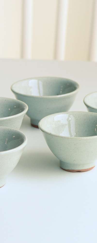 (5種)灰分青 多器盞セット