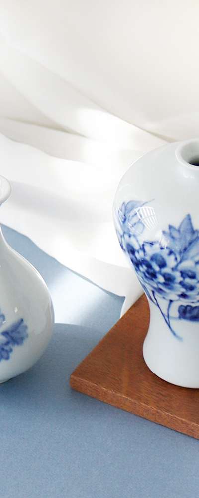 박씨상方 名品 松月 白磁 ミニ 梅酒ボトルセット(菊)