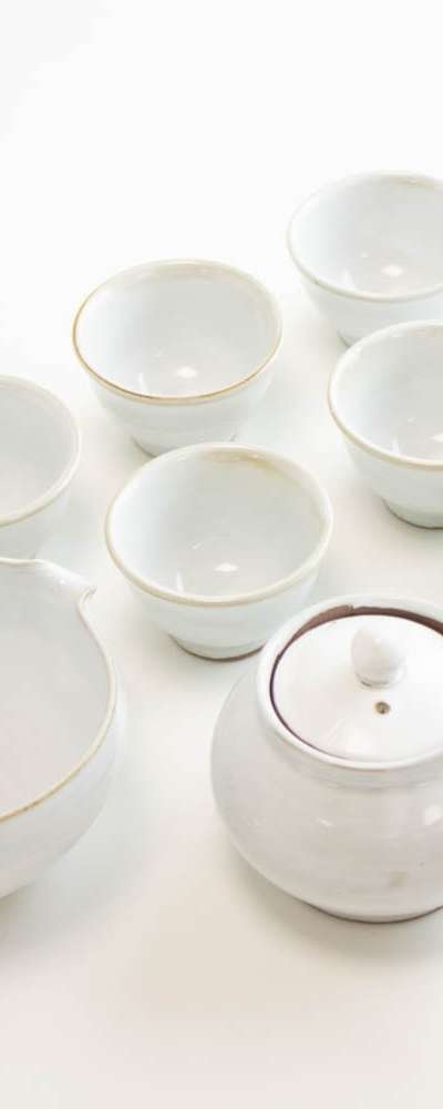 粉青 白釉 5人 茶器セット