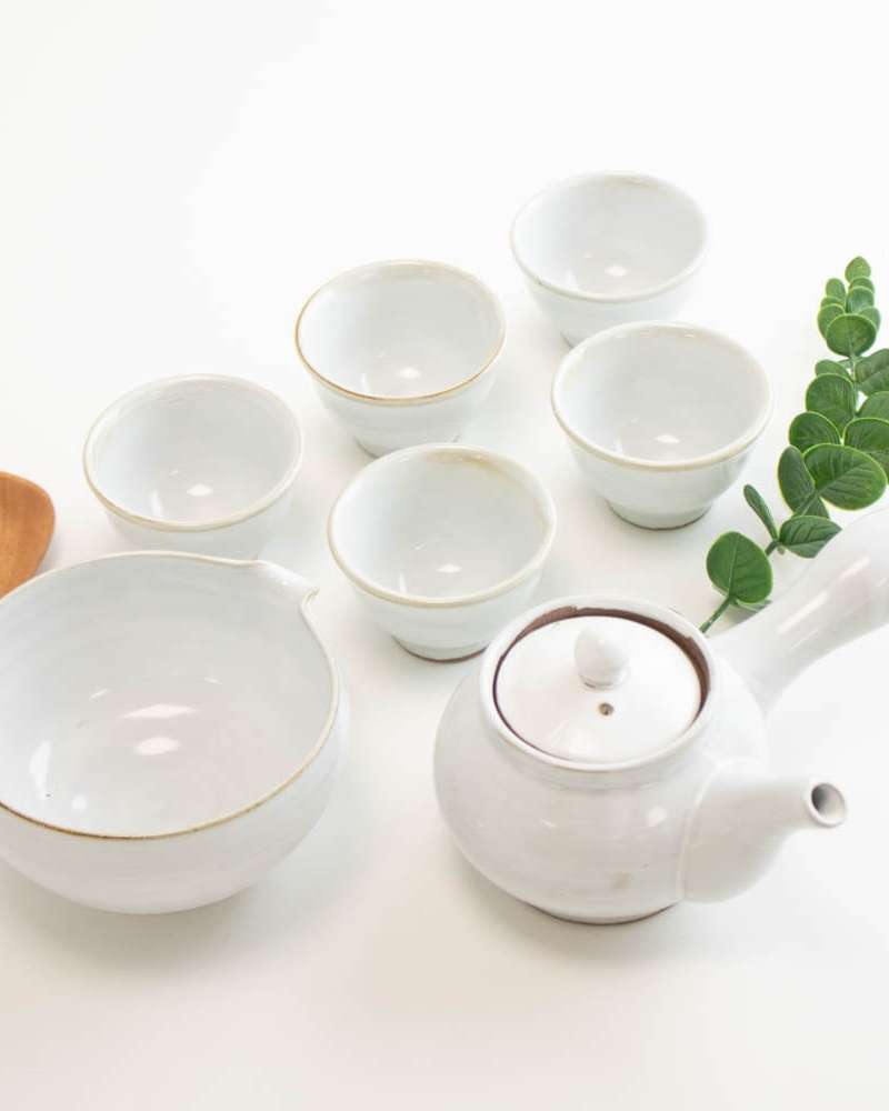 Buncheong White Glaze 5-Person Tea Set