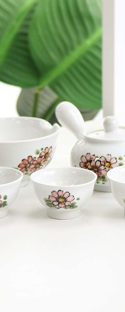 コスモス3人用茶器セット 伝統茶器茶道セット