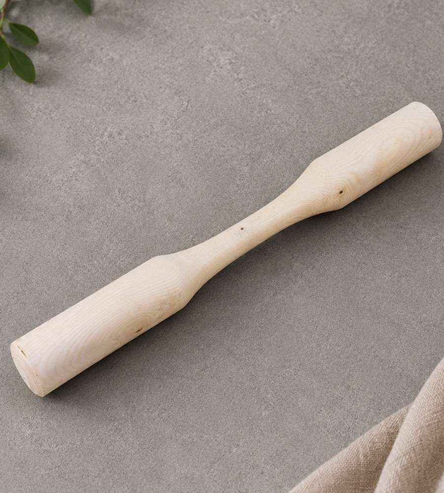 L 85cm Domestic Wood Mallet with Double Round Heads (Traditional Korean Rice Cake Mallet Wood Pounding Tool Kitchen Utensil)