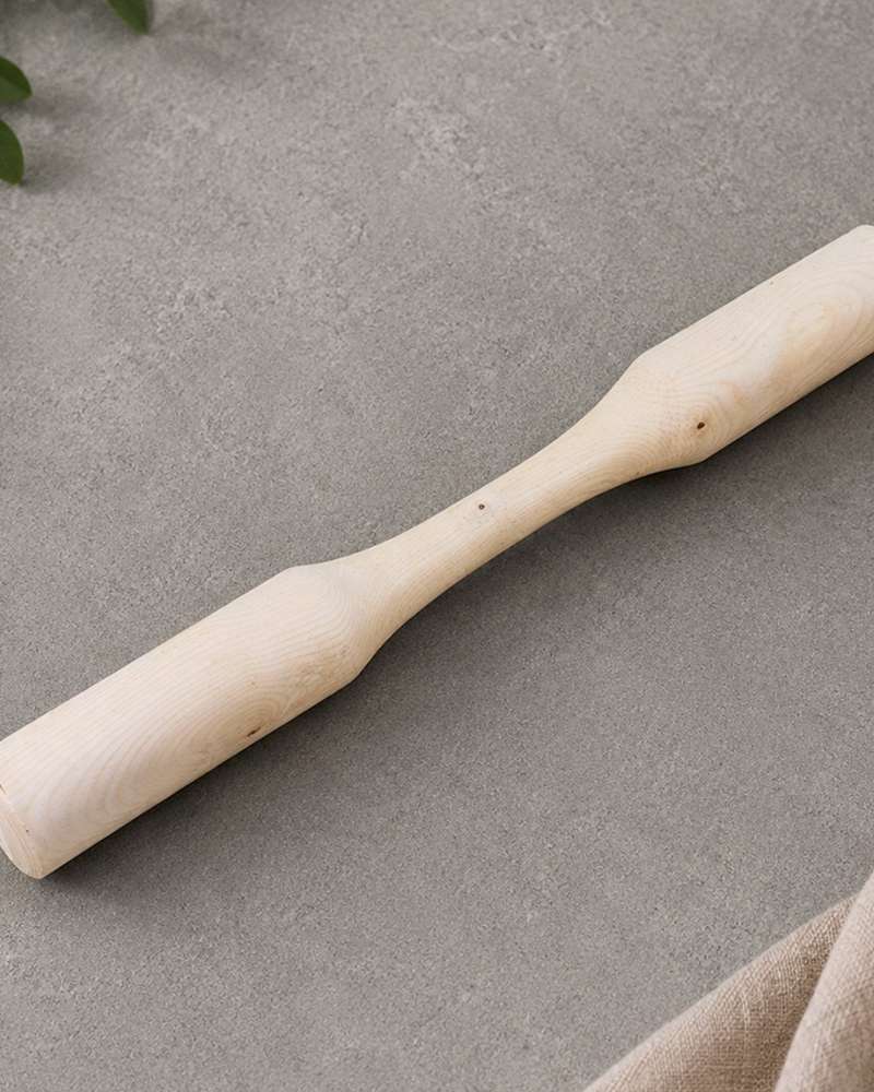 L 85cm Domestic Wood Mallet with Double Round Heads (Traditional Korean Rice Cake Mallet Wood Pounding Tool Kitchen Utensil)