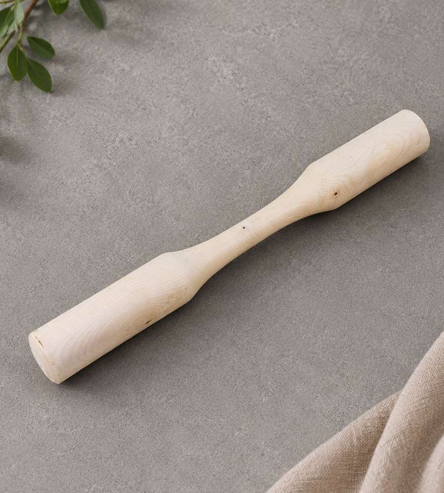M 73cm Domestic Wooden Mortar Pestle (Double-Ball Tteok Mallet Wooden Ball Tteok Making Kitchen Cooking Tool Traditional Experience)