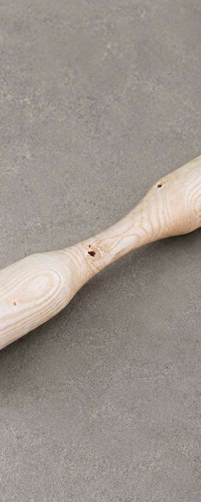 S 57cm 国産 原木 臼杵（両玉餅杵 木玉 餅作り キッチン 調理道具 伝統体験）