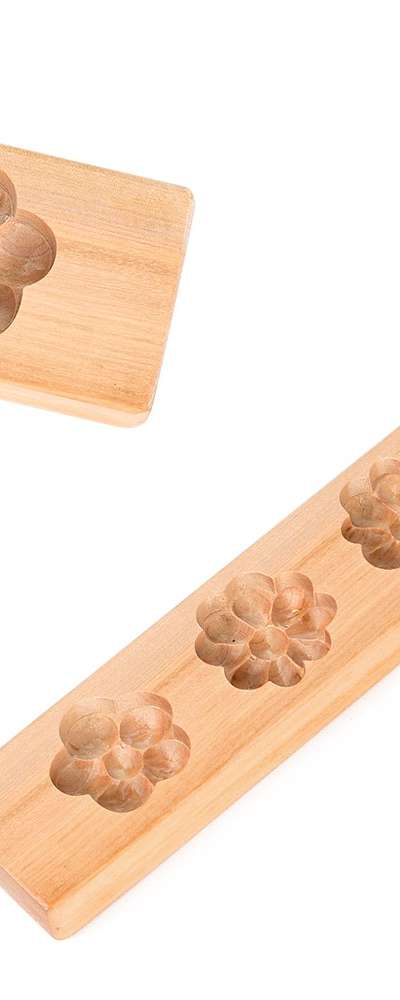 国産白樺木製 薬果型 3穴 ( 伝統体験 餅型 打ち菓子型 秋夕 名節 餅作り文様スタンプ 餅プレス )