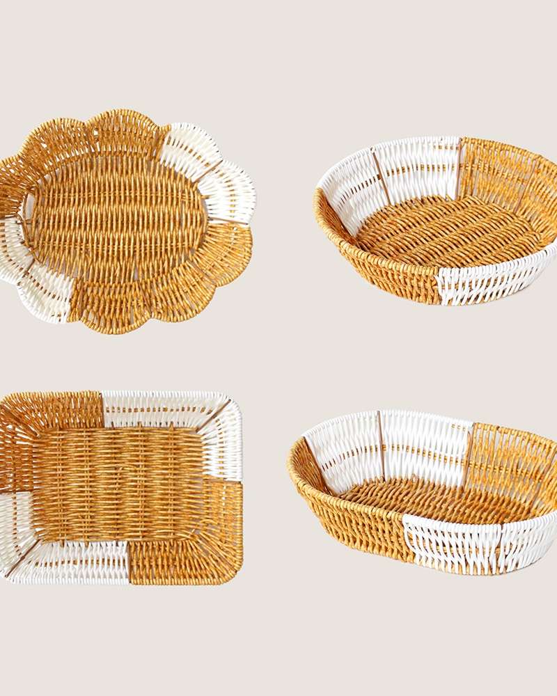PP Premium Two-Tone Rattan-Style Storage Basket