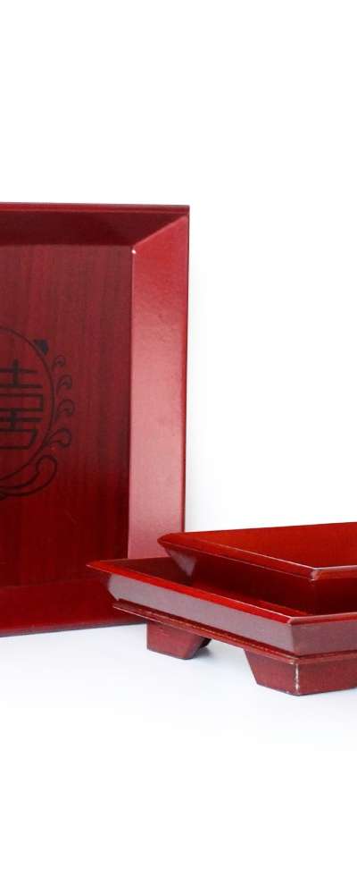 国産伝統漆塗り四角盆（木製小卓 茶道卓 菓子盆 ミニ茶卓 韓国記念品 外国人ギフト）