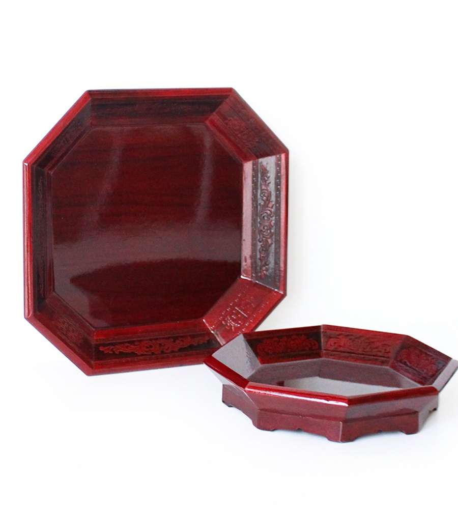 Korean Traditional Lacquered Octagonal Wooden Tray (Wood Tea Table, Tea Snack Table, Small Table, Mini Tea Table, Korean Souvenir, Gift for Foreigners)