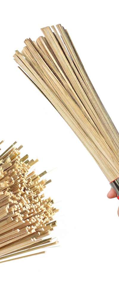 カラーハンドル竹製鍋ブラシ 30cm(業務用レストラン釜鍋用スポンジ 中華レストラン用ブラシ 多目的洗浄ブラシ)