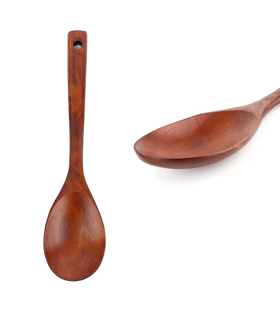 26cm Rosewood Oval Wok Spatula (Wooden Cooking Spoon, Turner, Multi-Purpose Wood Spatula, Commercial Restaurant Flip Turner)