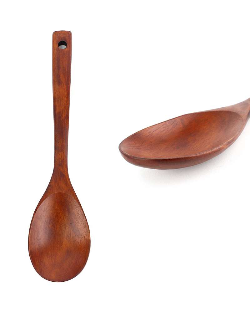 26cm Rosewood Oval Wok Spatula (Wooden Cooking Spoon, Turner, Multi-Purpose Wood Spatula, Commercial Restaurant Flip Turner)