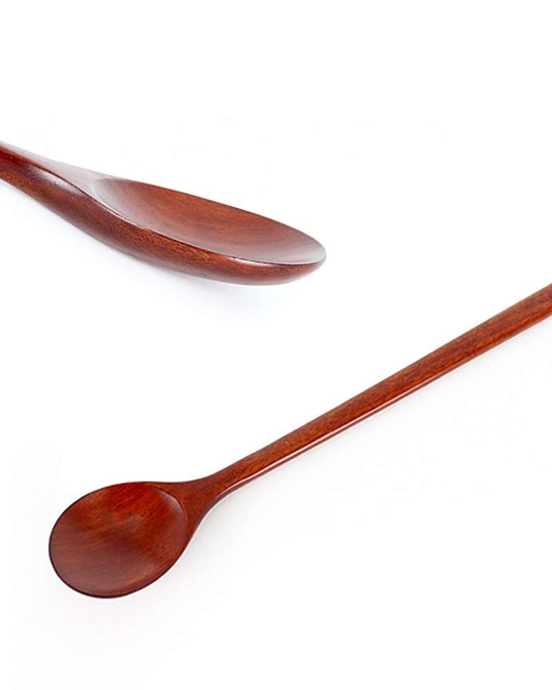 Rose Wood Lacquered Round Cooking Spoon 34cm (Wooden Stir-Fry Spoon Stirrer Multi-Purpose Wood Spatula Commercial Long Spoon)