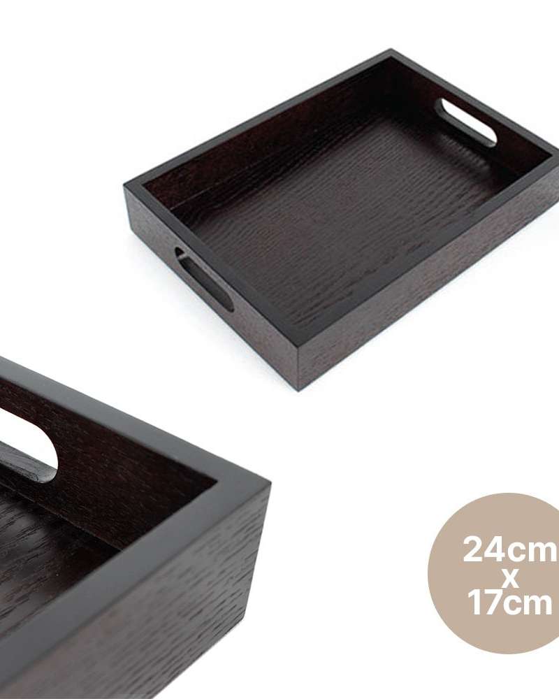 Lacquered Wood Openwork Handle Tray 2417
