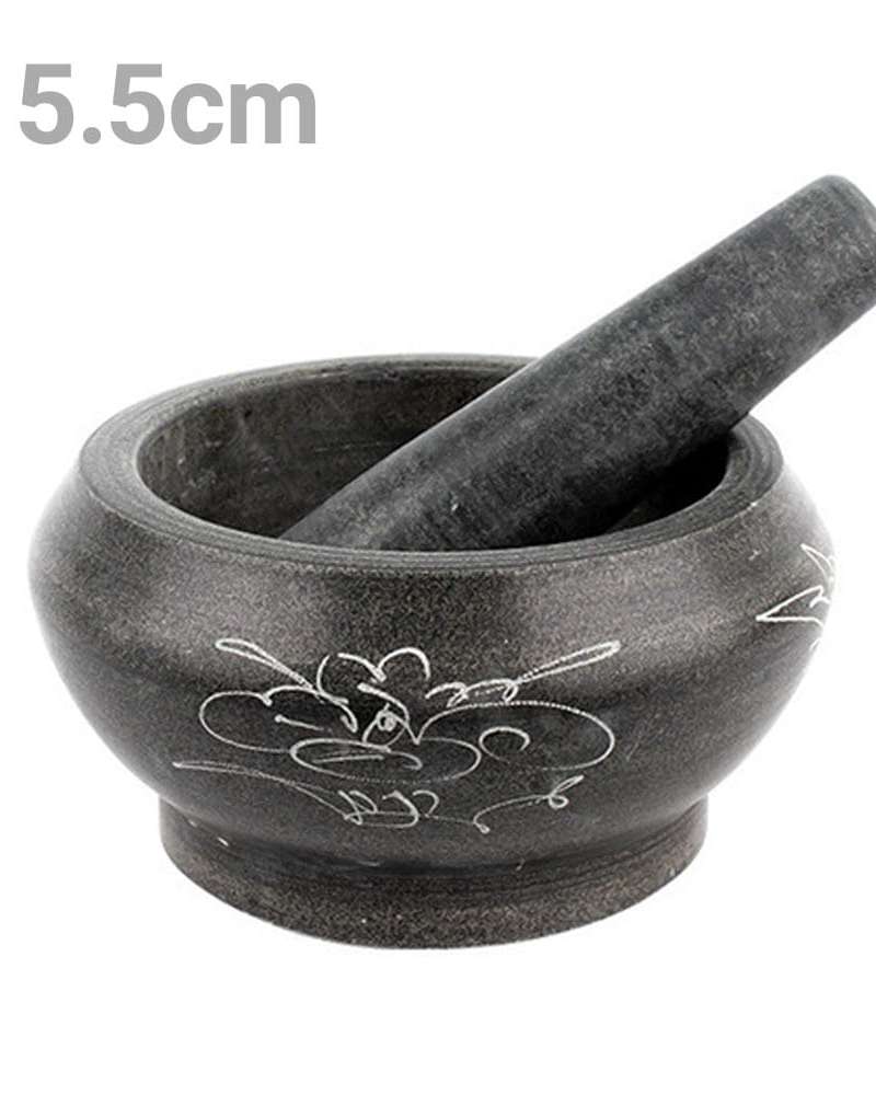 M Stone Mortar and Pestle Set (Garlic Ginger Crusher Grinder Multi-Purpose Kitchen Tool Sesame Grinder Herbal Mortar)