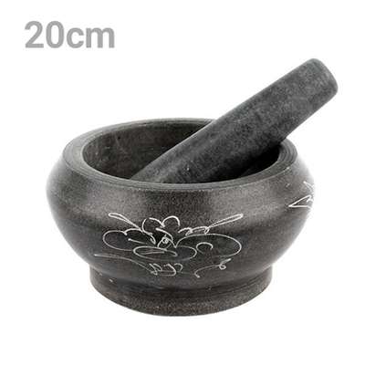 L 石臼 すり棒セット（ニンニク臼 生姜すり おろし 挽き 刻み 多用途キッチン ゴマすり棒 薬臼）