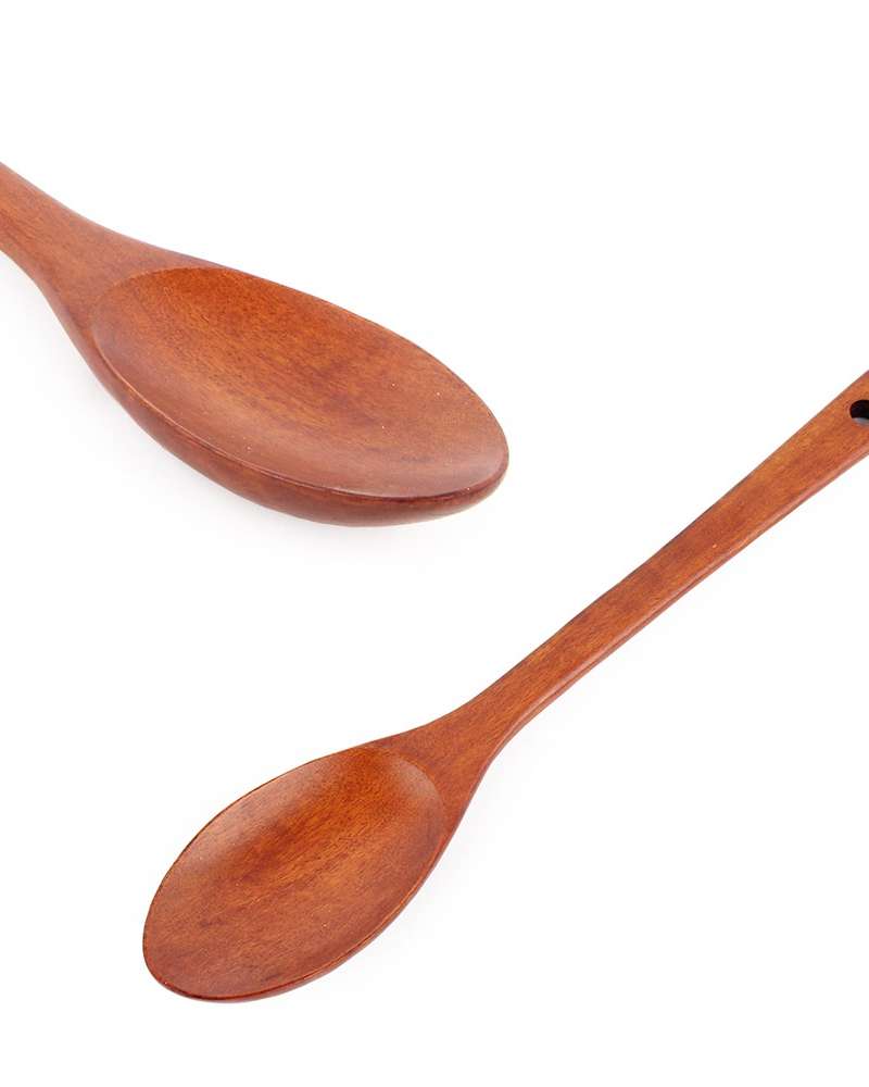 Rose Wood Lacquered Oval Wok Spatula 31cm (Wooden Cooking Spoon Wood Turner Multi-Purpose Spoon Restaurant-Grade Long Spoon)