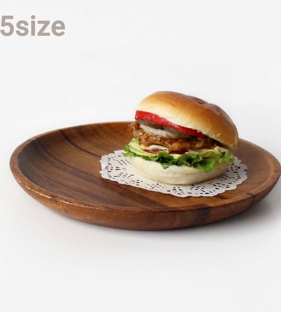 Low Round Wooden Bowl (Aesthetic Camping Home Party Café Plate Fruit Dish Accessory Wood Tray)