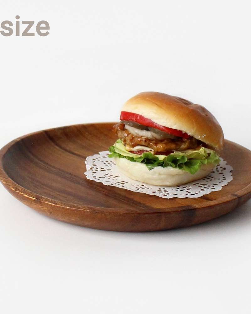 Low Round Wooden Bowl (Aesthetic Camping Home Party Café Plate Fruit Dish Accessory Wood Tray)