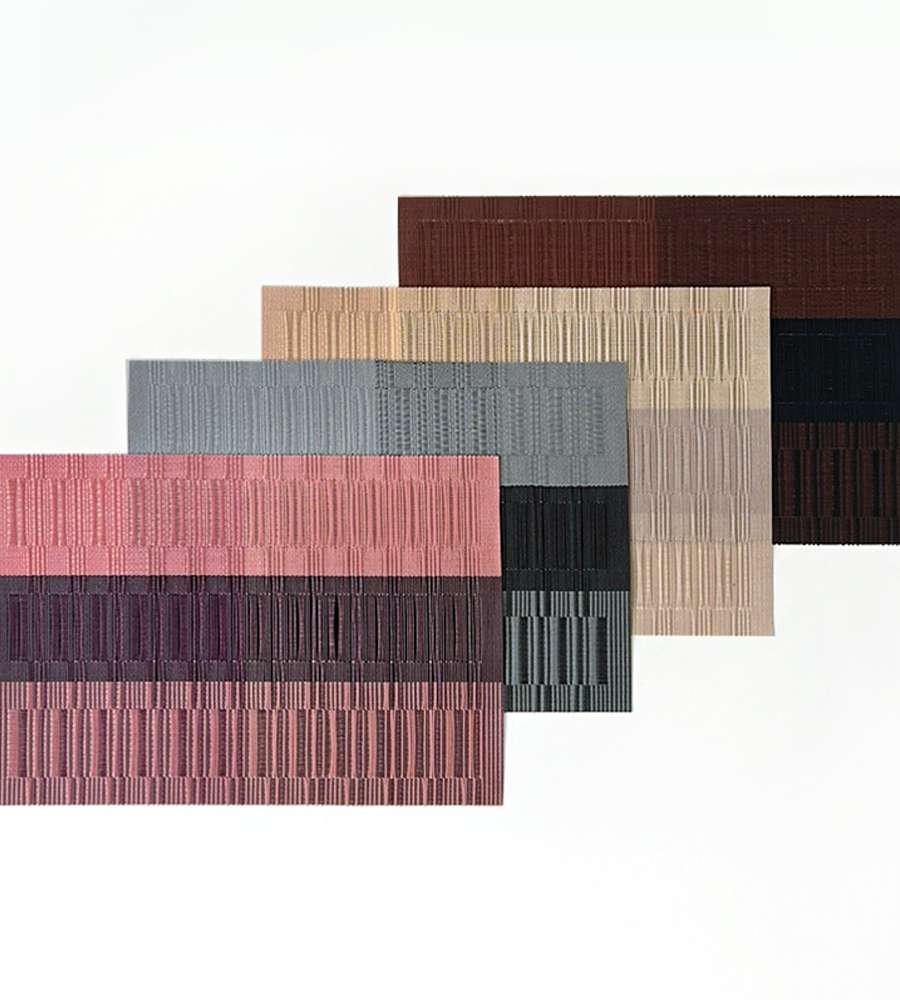 Two-Tone Line Table Mats 4-Piece Set (Waterproof Table Runner Stain-Resistant Nordic Kitchen Accessories)
