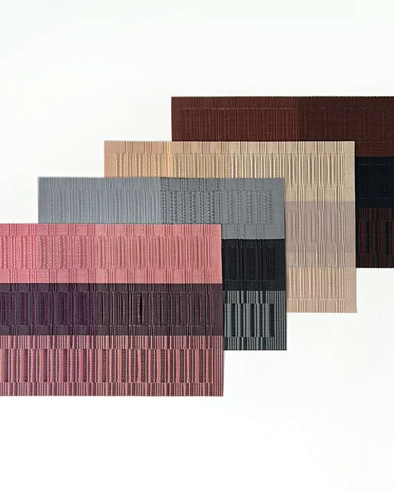 Two-Tone Line Table Mats 4-Piece Set (Waterproof Table Runner Stain-Resistant Nordic Kitchen Accessories)