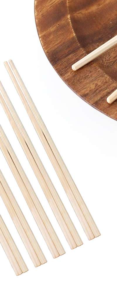 国産ヒノキ箸 23cm 5膳(高級無垢材日式箸 業務用食堂用無地木製箸)