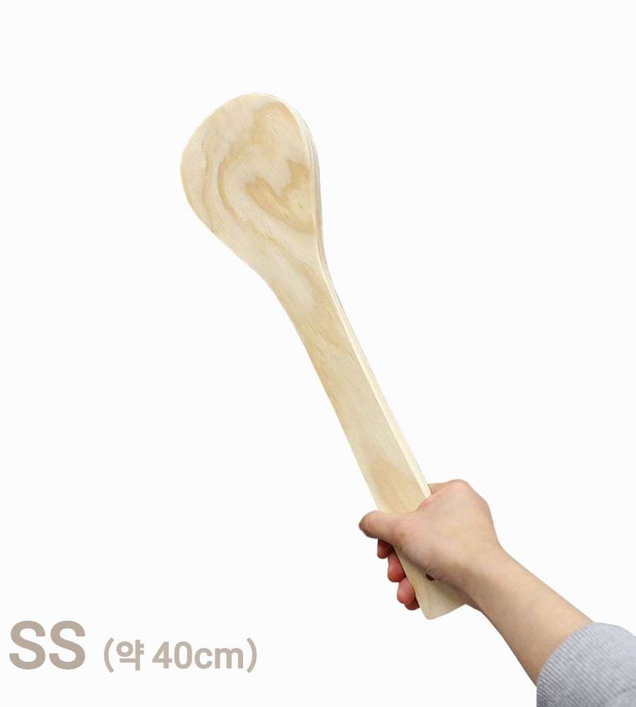 SS Domestic Solid Wood Large Long Spatula (Commercial Wok Seasoning Spatula Wooden Kitchen Restaurant Rice Paddle Extended Handle)