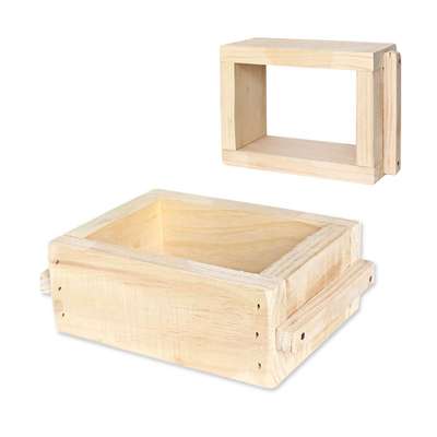 国産天然木製伝統メジュ型（手作りメジュ製造用豆腐型チーズ製造用麹型メジュ発酵用角型）