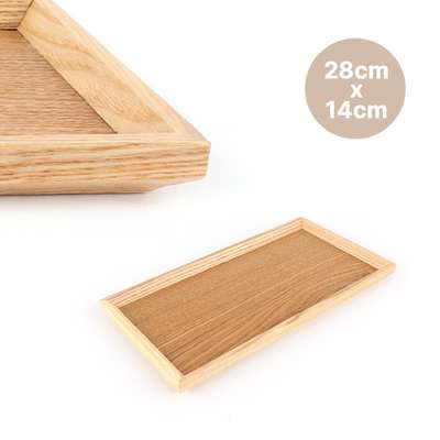 ナチュラルエッジ スクエアトレイ 28 x 14 (ウッド無垢材木製トレイ カフェ多機能パントレイ)