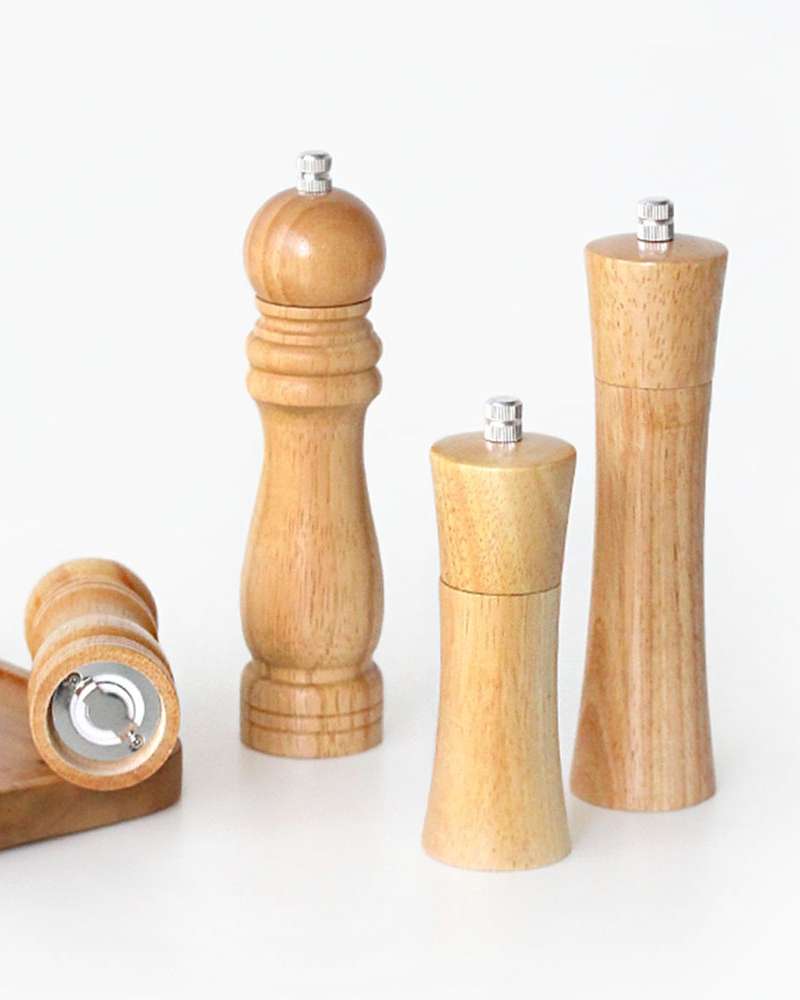 2type Wood Pepper Grinder (Solid Wood Pepper Mill Salt Mill Manual Grinder Spice Container)