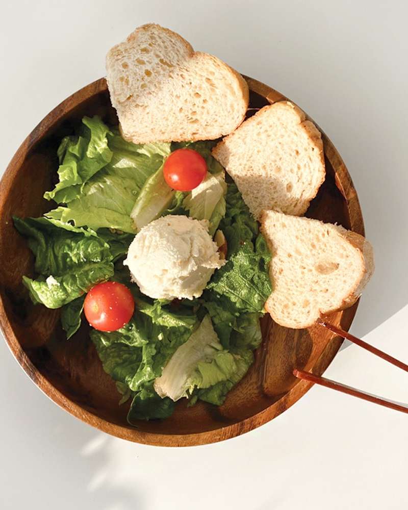 22cm Acacia Low Round Wooden Bowl l Aesthetic Cafe Interior Decor Camping Salad Brunch Plate