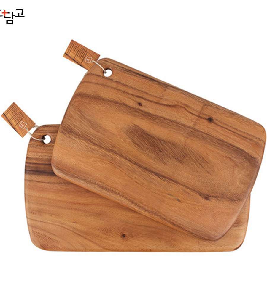 Solid Wood Round Rectangle Serving Board | Camping Wood Home Party Sushi Platter Cheese Board
