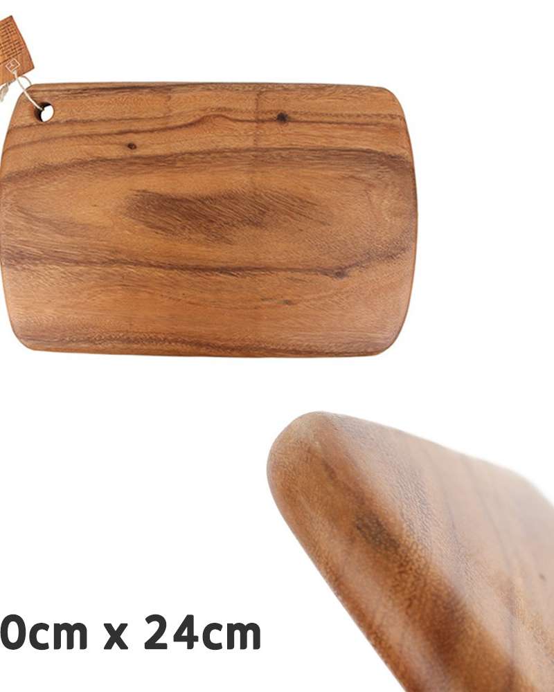 4024 Natural Wood Round Rectangle Serving Board | Camping Wood Home Party Plate Plating Cheese Board