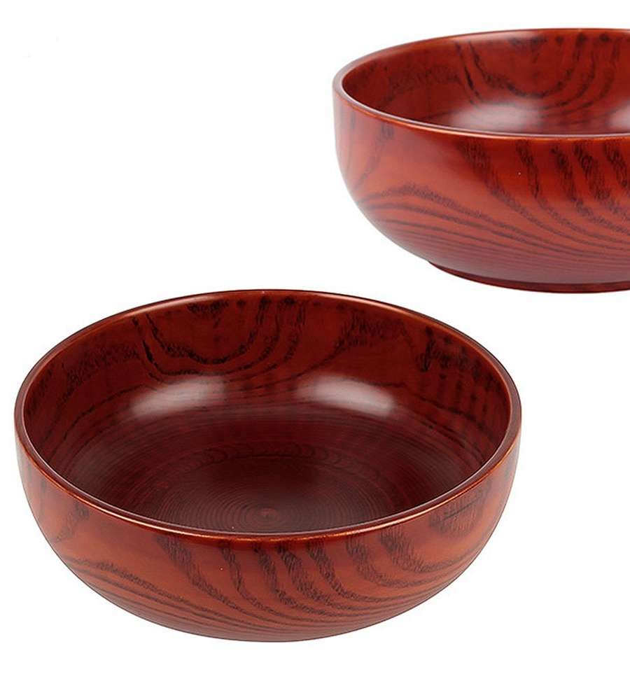 Lacquered Naengmyeon Bowl | Bibimbap Plate Noodle Bowl Large Wooden Bowl Round Wood Tableware Salad Bowl
