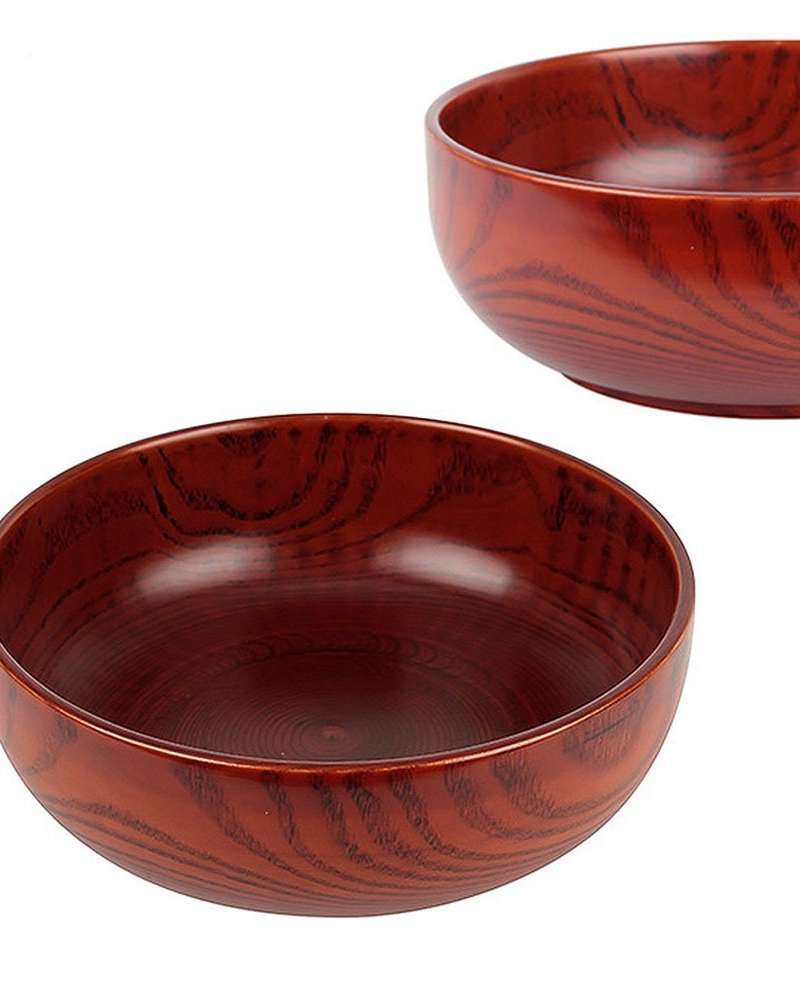 Lacquered Naengmyeon Bowl | Bibimbap Plate Noodle Bowl Large Wooden Bowl Round Wood Tableware Salad Bowl
