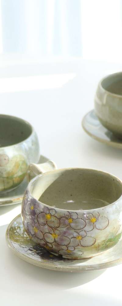 2人分青紫陽花コーヒーカップセット