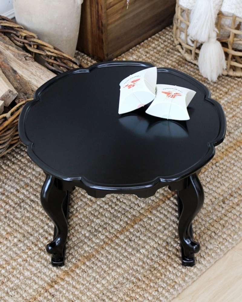 Peony Flower Wooden Soban Leg Table 39cm