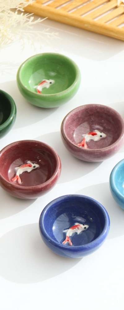 カラー錦鯉茶碗 10種セット